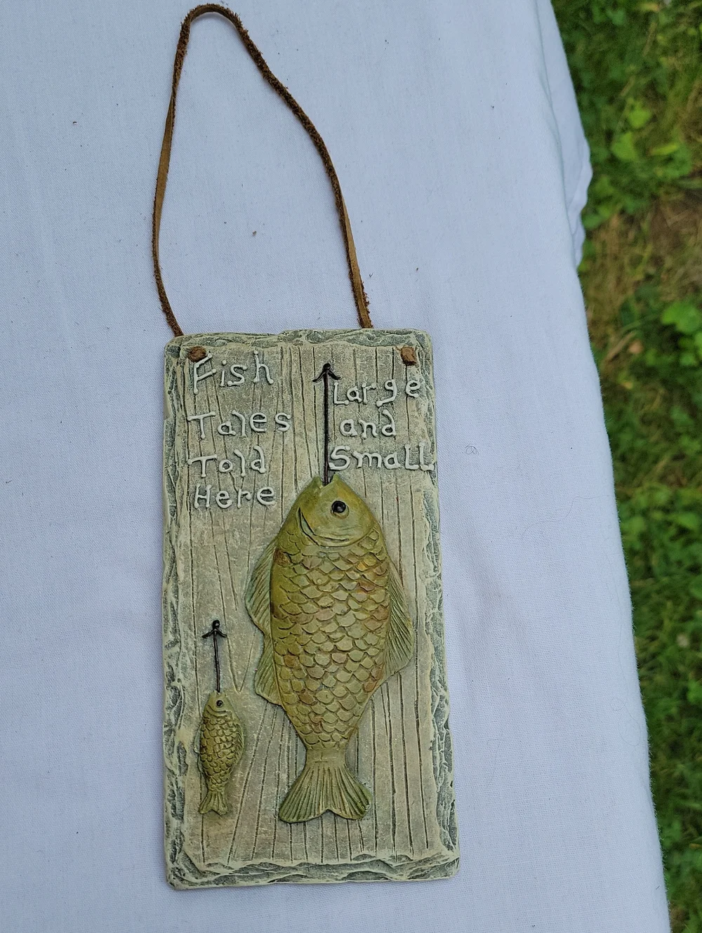 Rustic Fish Wall Plaque - Green Fish Hanging Décor